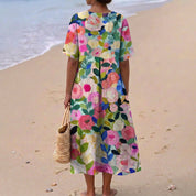 Paula - Vestido Floral em Aquarela