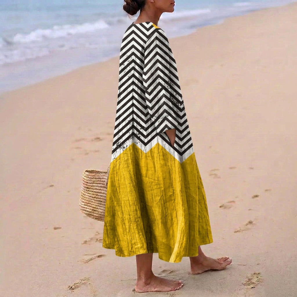 Sofia - Vestido Zigzag com Contraste