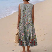 Raquel - Vestido de Campo Bordado Floral