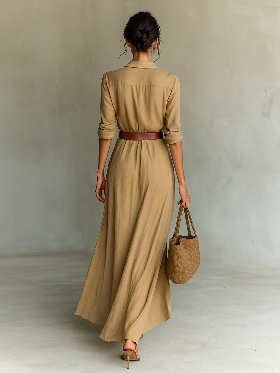 Victorie | Vestido Longo Fluido Elegante que Valoriza a Silhueta