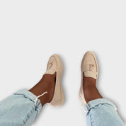 Sabrina | Mocassins de Pele em Bege Natural, do 36 ao 41