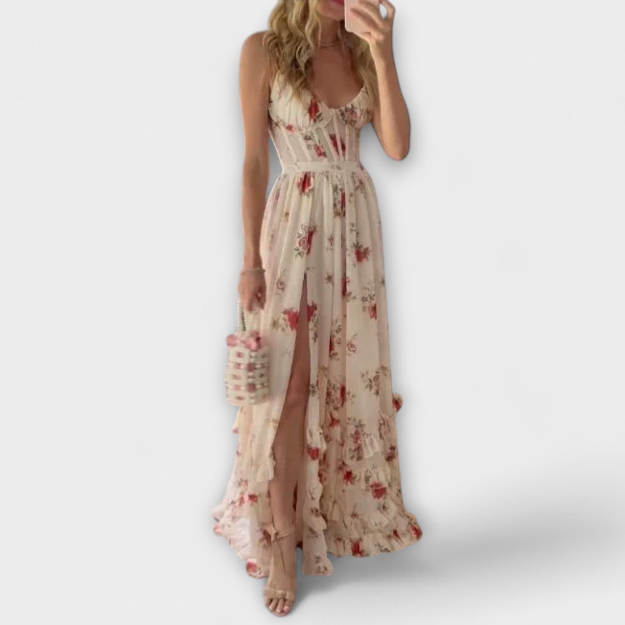 Joana - Vestido com padrão floral