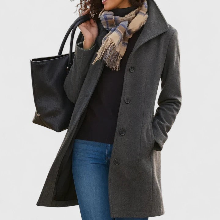 Helena | Peacoat de Lã Mulher Botões Gola Estruturada