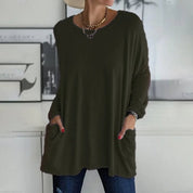 Helena | Top Oversized Mulher Manga Comprida com Bolsos