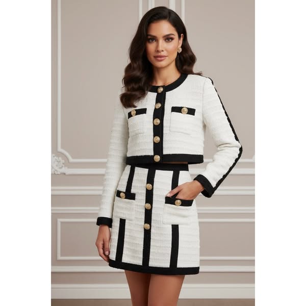 Conjunto Tweed Inverno Alta-Costura