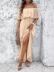 Beatriz - Vestido maxi com ombros à mostra