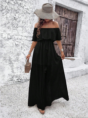 Beatriz - Vestido maxi com ombros à mostra