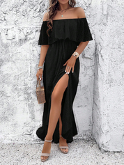 Beatriz - Vestido maxi com ombros à mostra