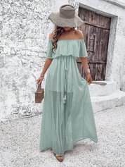 Beatriz - Vestido maxi com ombros à mostra