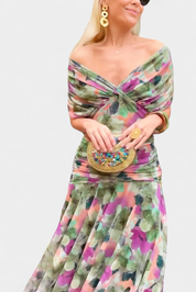 Magda™ | Vestido largo de flores com decote em V