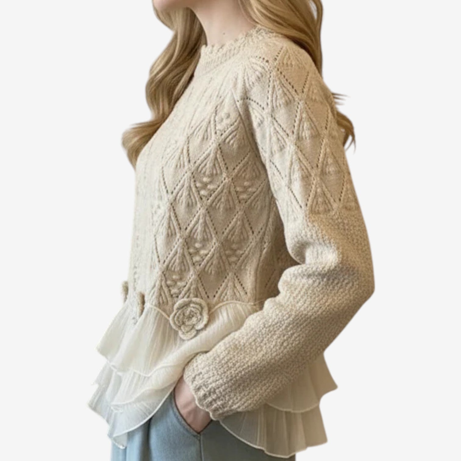 Graci™ Camisola Testurizado