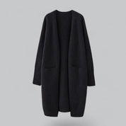 Isabel | Casaco de Malha Comprido Mulher Oversize Frente Aberta