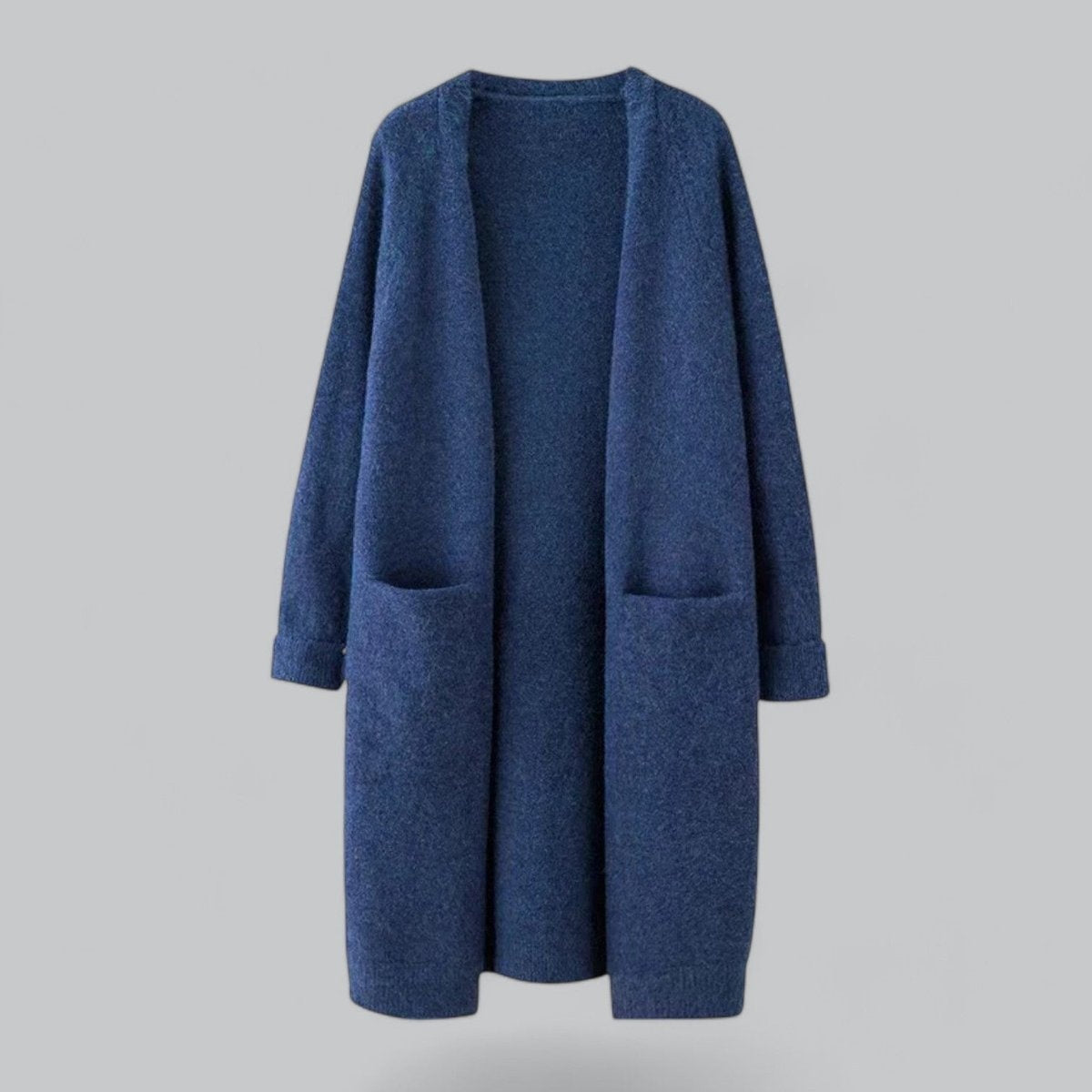 Isabel | Casaco de Malha Comprido Mulher Oversize Frente Aberta