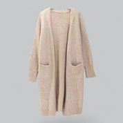 Isabel | Casaco de Malha Comprido Mulher Oversize Frente Aberta