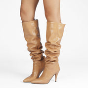 Joana | Botas Chelsea de Pele Mulher Cano Alto Salto Stiletto