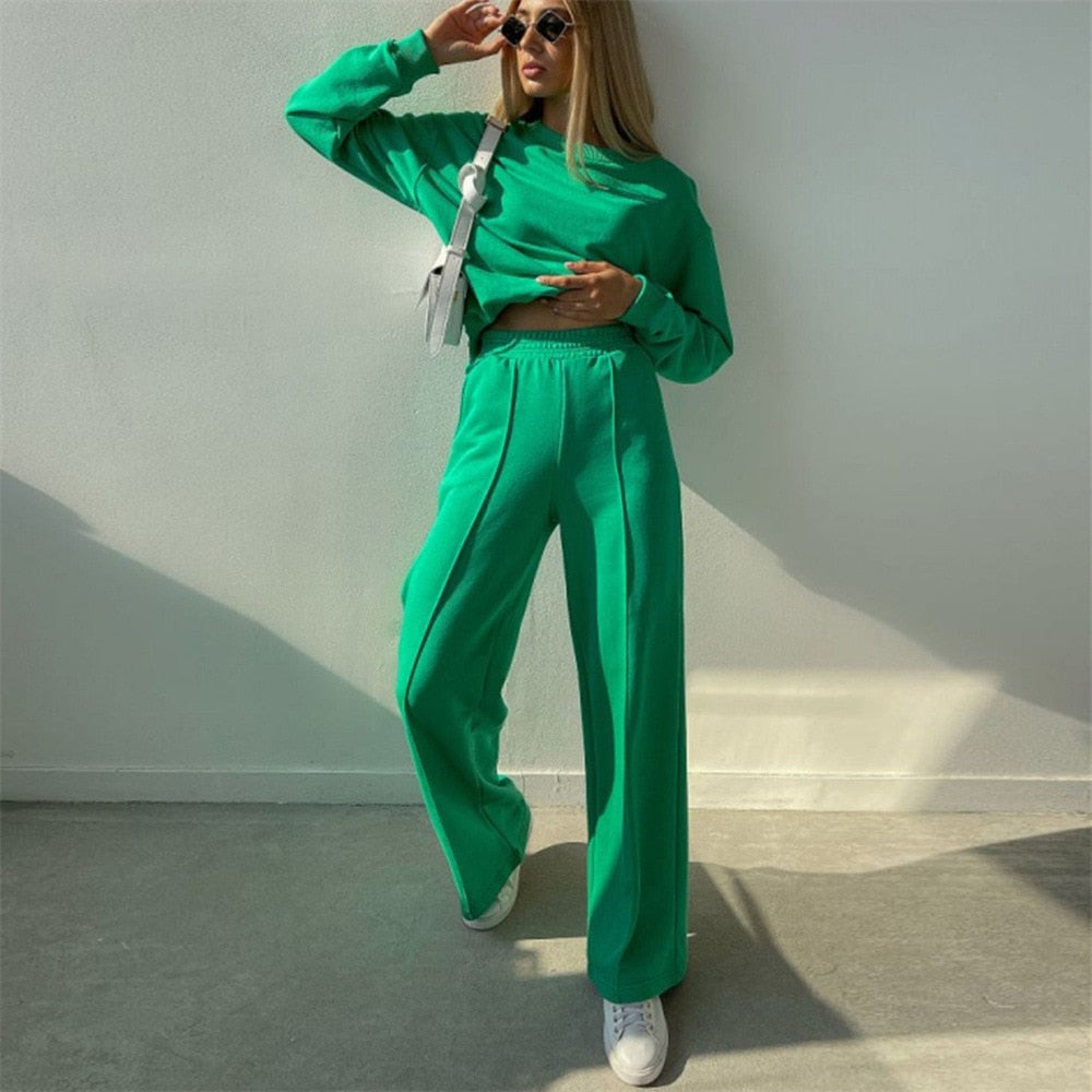 Joana | Conjunto Fato de Treino Mulher Sweatshirt e Calças Wide Leg