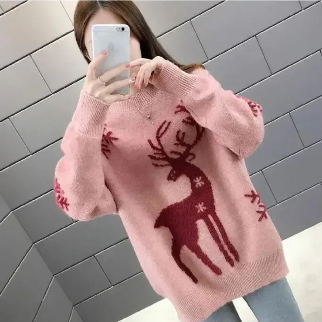 Lara | Camisola de Malha Mulher Oversize Rena Estampada