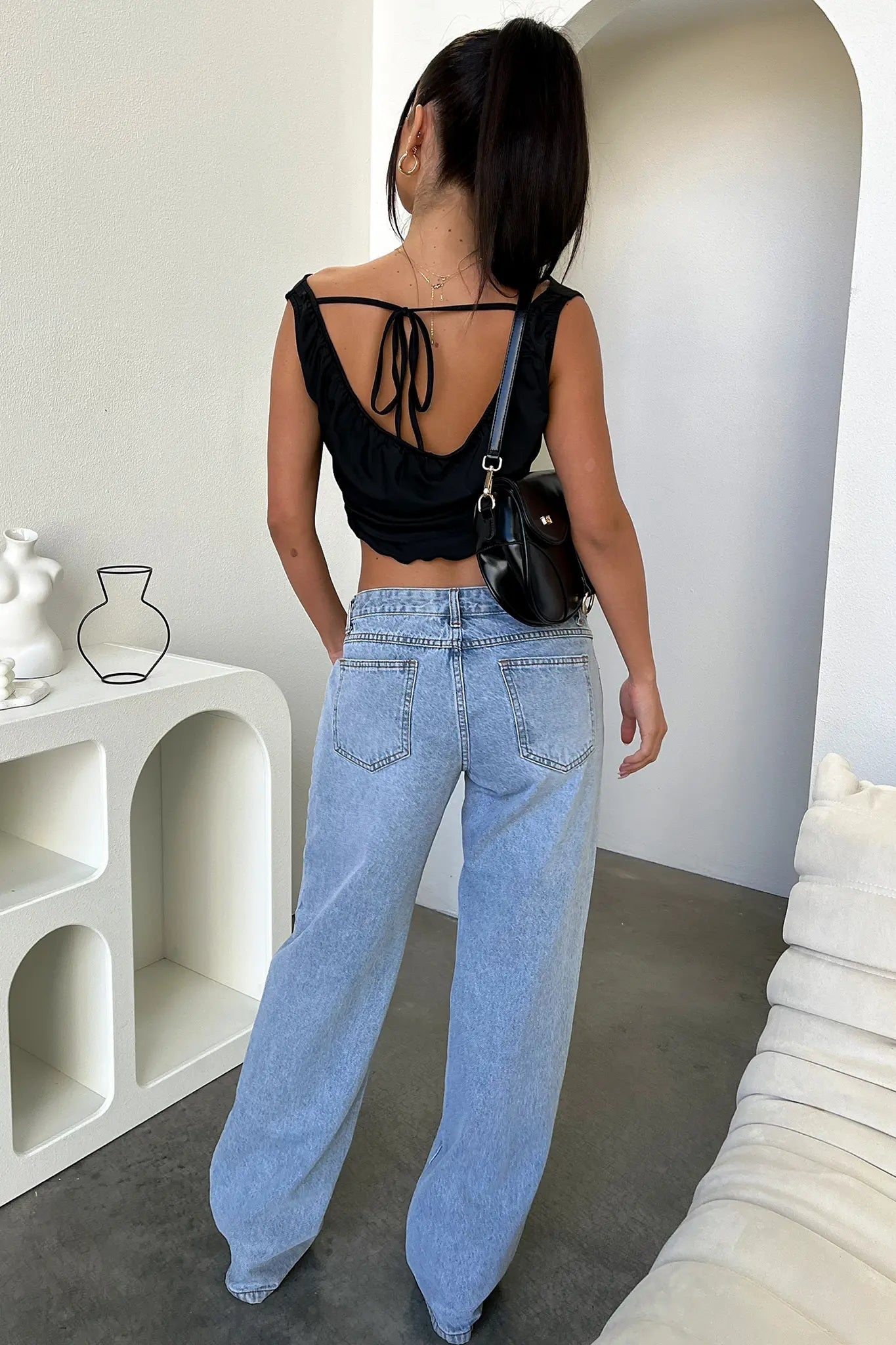 Lara | Jeans Perna Larga Mulher Cintura Baixa