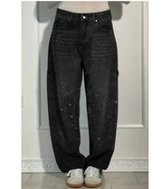 Laura | Jeans Mulher Perna Larga com Strass