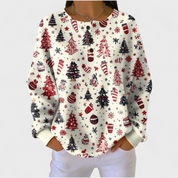 Leonor | Camisola de Natal Mulher Estampado Natalício Manga Comprida
