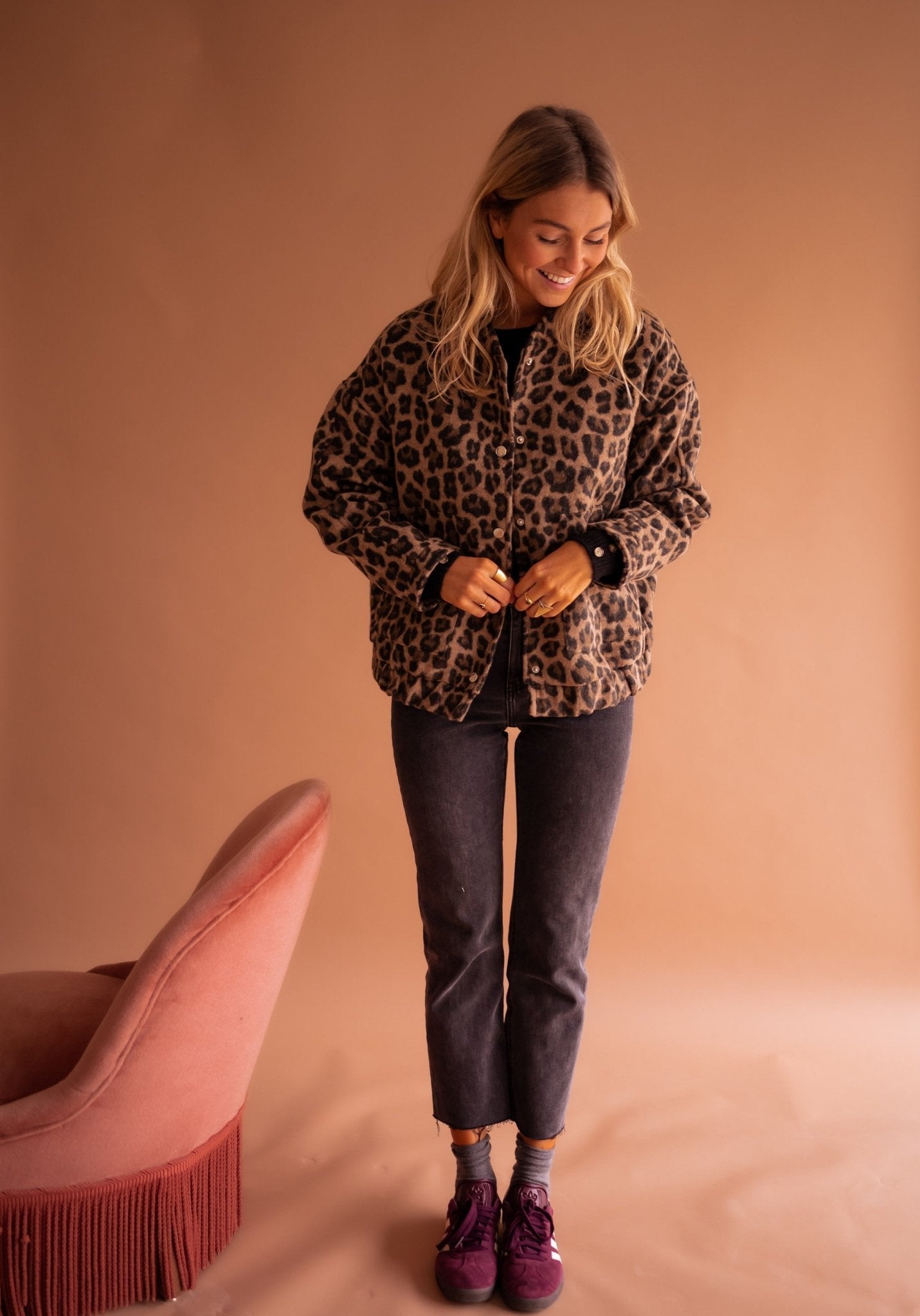 Luna | Jaqueta da moda com estampa de leopardo