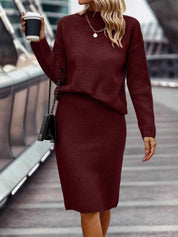 Madalena | Conjunto de Malha Mulher Pullover e Saia Midi