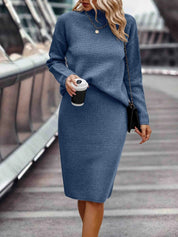Madalena | Conjunto de Malha Mulher Pullover e Saia Midi