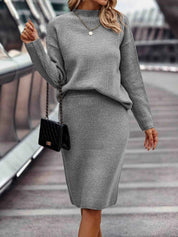 Madalena | Conjunto de Malha Mulher Pullover e Saia Midi