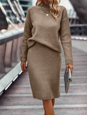 Madalena | Conjunto de Malha Mulher Pullover e Saia Midi