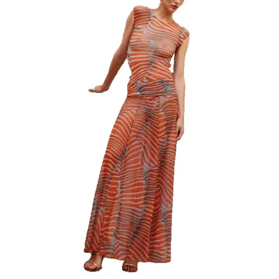 Conjunto de Body e Saia em Malha Ripple Glow
