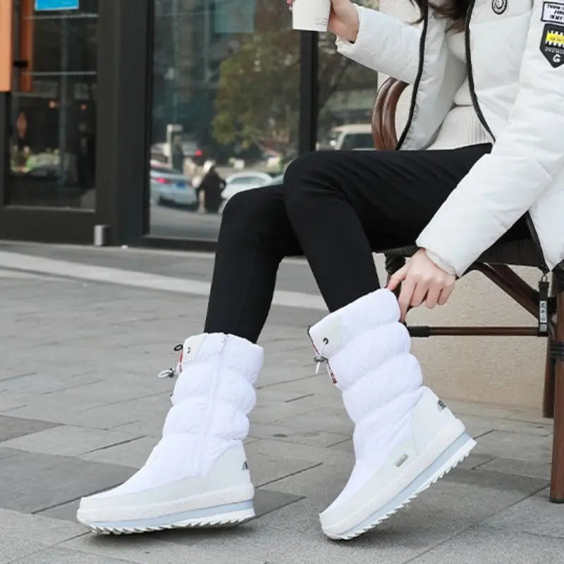 Manuela | Botas de Neve Impermeáveis Mulher Cano Médio Acolchoadas