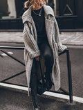 Mariana | Cardigan de Tricô Grosso Oversize Mulher Comprido com Bolsos