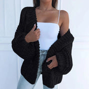 Mariana | Casaco de Malha Grosso Mulher Oversize Aberto