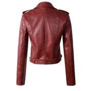 Mariana | Jaqueta Biker de Couro Sintético Mulher com Cinto