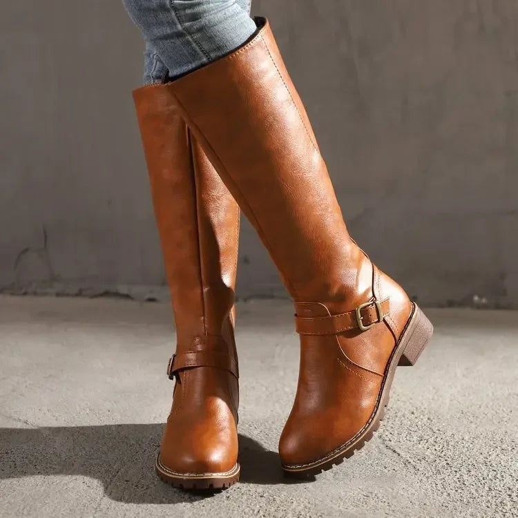 Marta | Botas Chelsea de Pele Mulher Cano Alto Fivela
