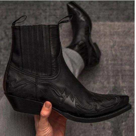 Marta | Botas Cowboy de Pele Mulher Botim Bico Fino