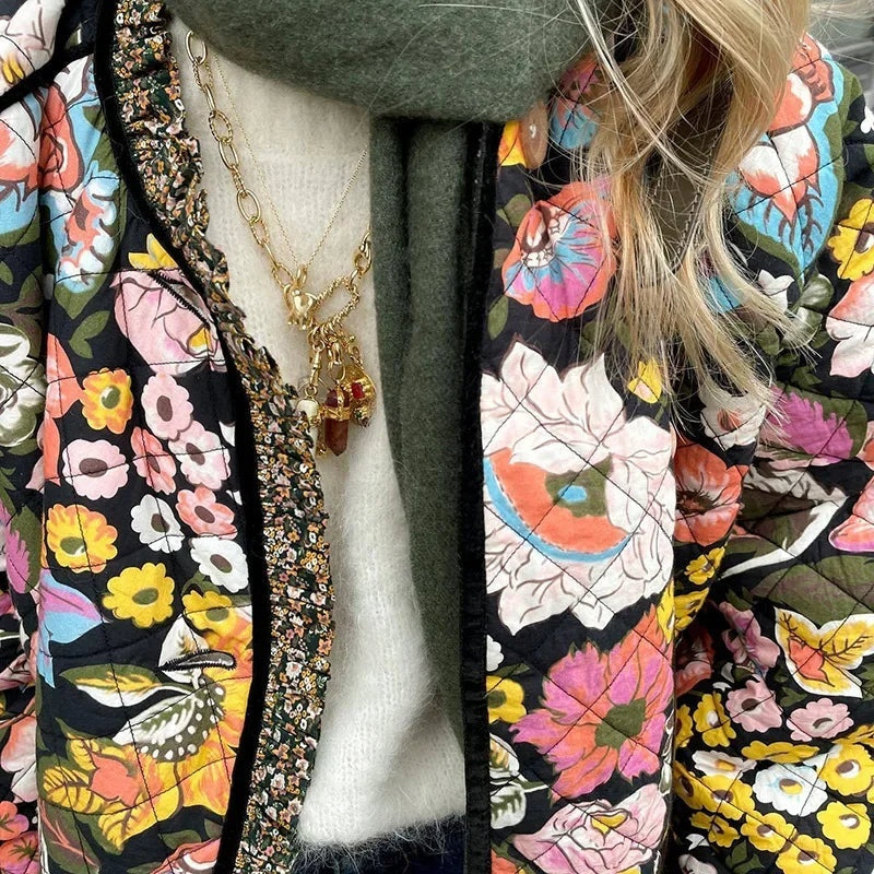 Matilde | Casaco Acolchoado Floral Mulher Puffer Estampado