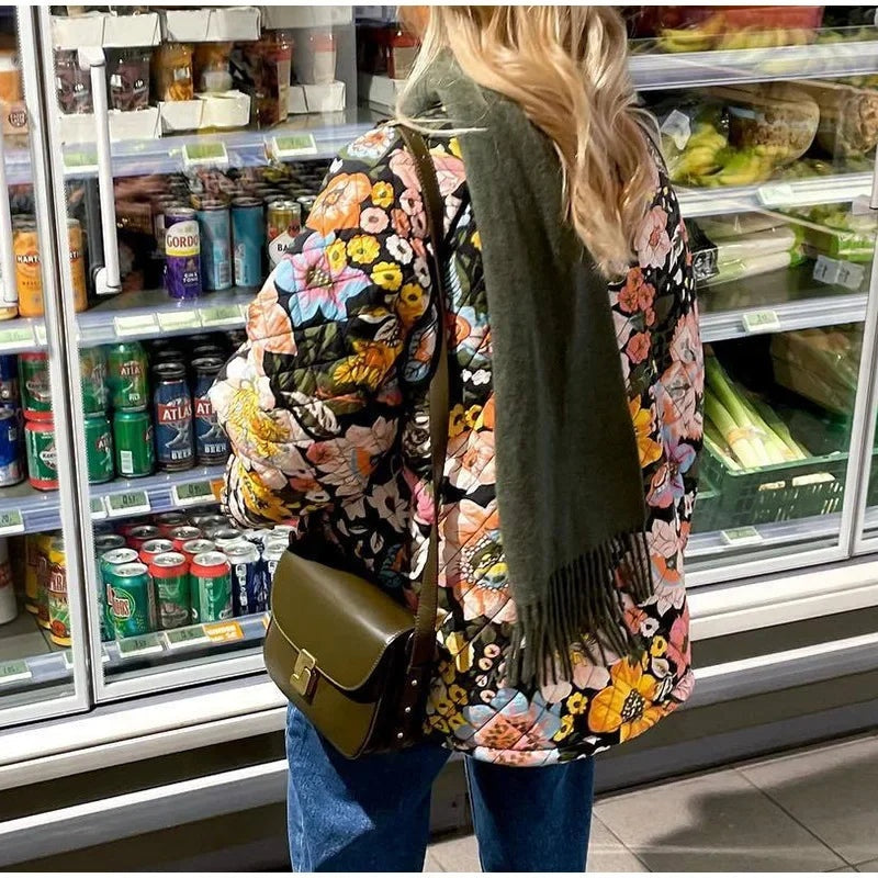 Matilde | Casaco Acolchoado Floral Mulher Puffer Estampado