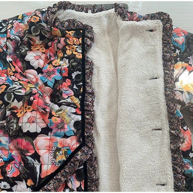 Matilde | Casaco Acolchoado Floral Mulher Puffer Estampado
