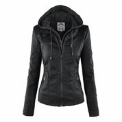 Matilde | Casaco de Couro Sintético Mulher Biker com Capuz