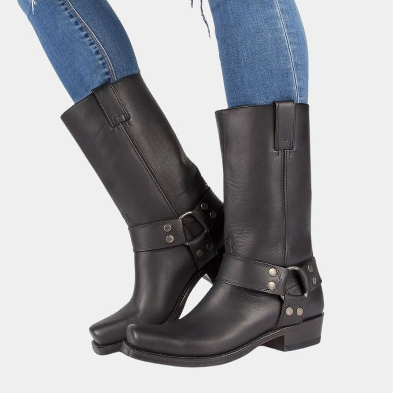 Matilde | Botas Cowboy Mulher Cano Alto Estilo Biker