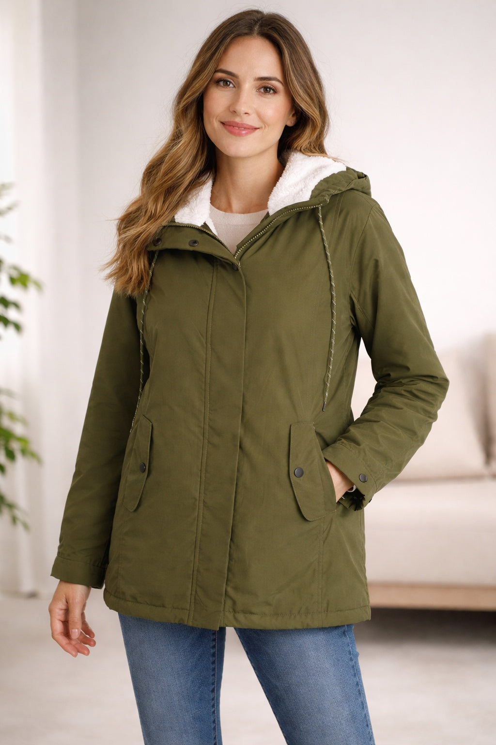 Mónica | Parka com Capuz e Forro Mulher Impermeável
