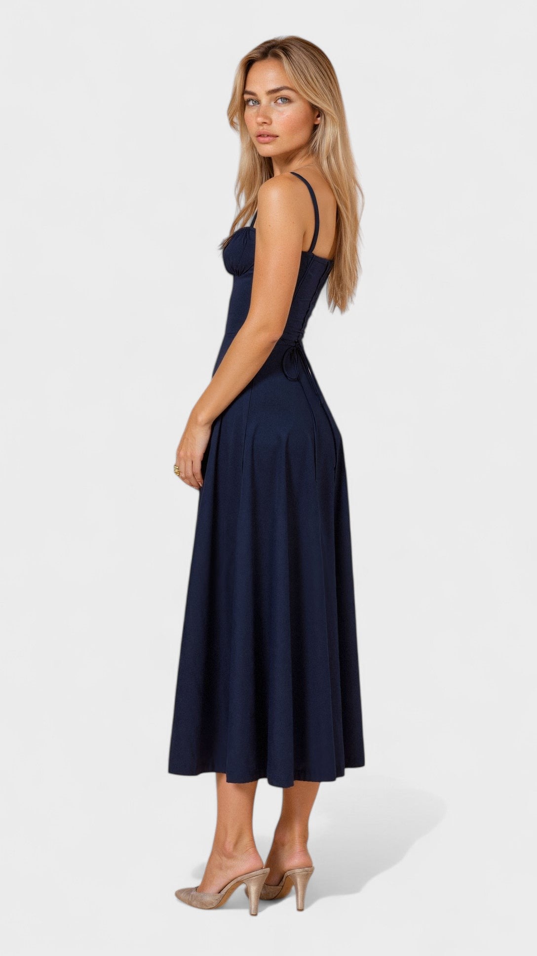 Carolina - Vestido Floral com Corpete Ajustado