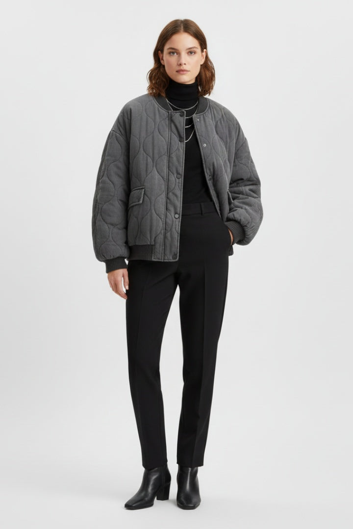 Núria | Casaco Bomber Acolchoado Mulher Matelassado Oversize