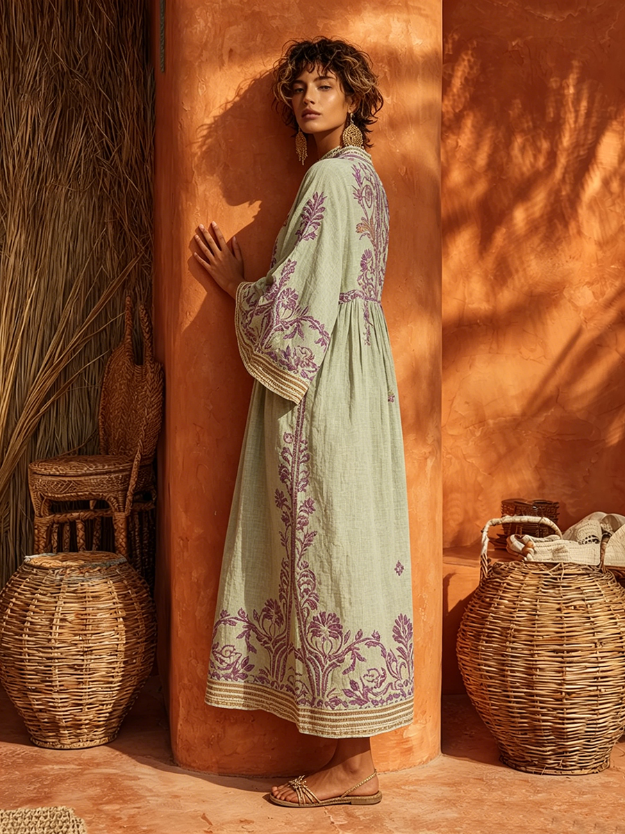Celestina | Vestido boho bordado com encanto mediterrâneo para Mulher