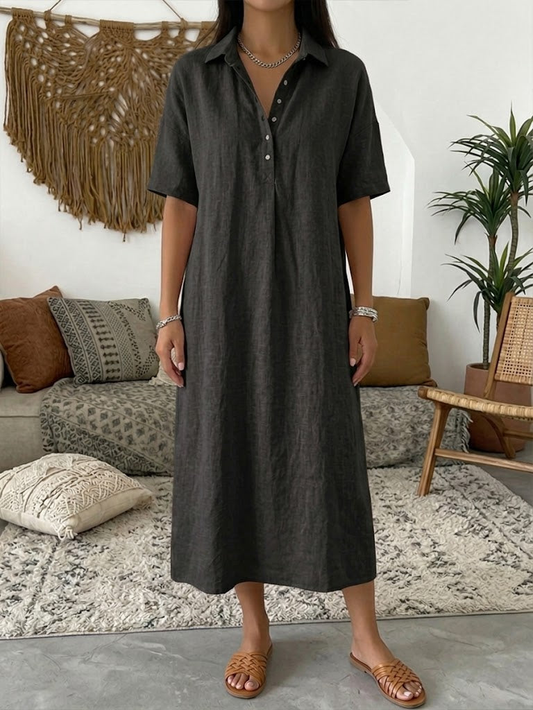 Ana | Vestido Polo em Linho e Algodão