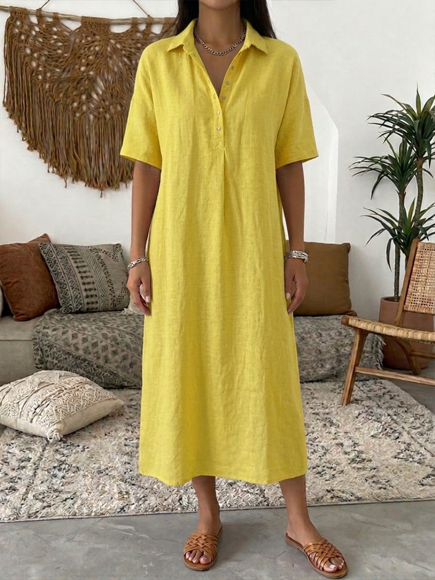 Ana | Vestido Polo em Linho e Algodão