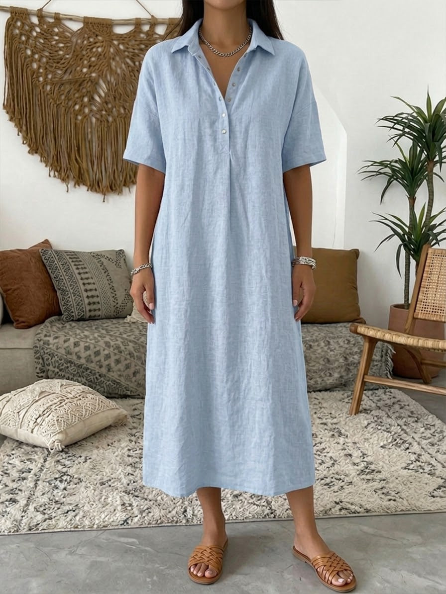Ana | Vestido Polo em Linho e Algodão
