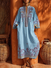 Celestina | Vestido boho bordado com encanto mediterrâneo para Mulher