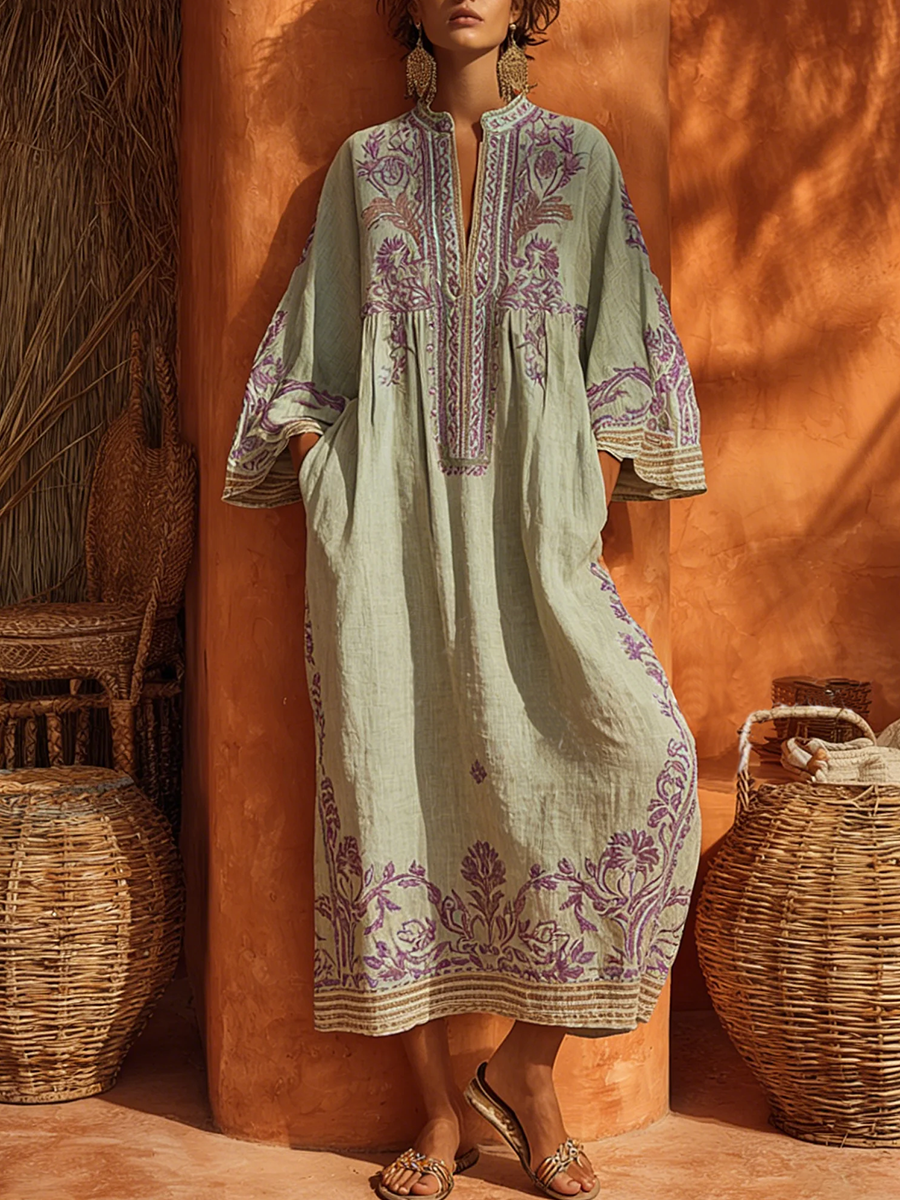Celestina | Vestido boho bordado com encanto mediterrâneo para Mulher